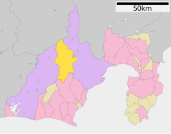 Location of Kawanehon in Shizuoka Prefecture