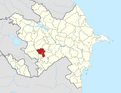 Map of Azerbaijan showing Khojaly District