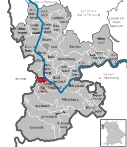 Läget för Laudenbach i Landkreis Miltenberg