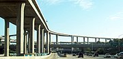 High-capacity freeway interchange in Los Angeles