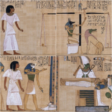 Quatre cases avec des personnages d'une fresque égyptienne représentant les positions du strip Loss.