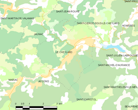 Mapa obce Le Cheylard