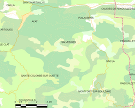 Mapa obce Salvezines