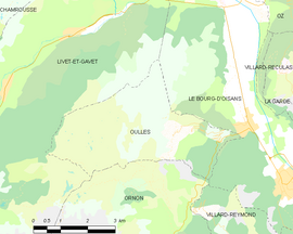 Mapa obce Oulles