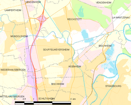 Mapa obce Souffelweyersheim