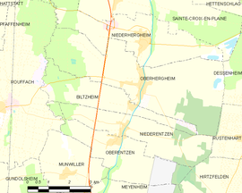 Mapa obce Biltzheim