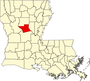 Map of Louisiana highlighting Grant Parish