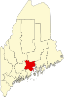 ウォルド郡の位置を示したメイン州の地図