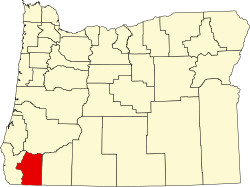 map of Oregon highlighting Josephine County