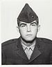 A black and white image of Martini in his military dress uniform with hat