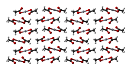 Ball-and-stick model of part of the crystal structure of mercury(II) acetate