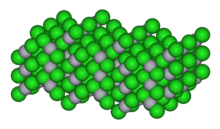 Space-filling model of the crystal structure