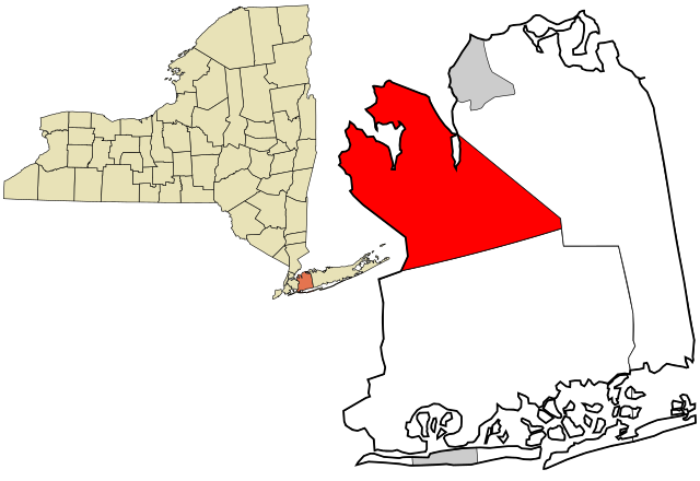 Localização no condado de Nassau