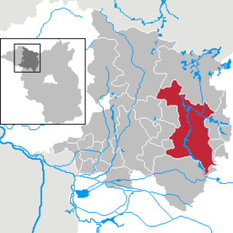 Neuruppins läge i Brandenburg