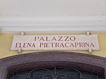 Palàsso Elena Pietracaprina - tàrga