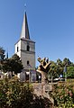 Posterholt, la sculpture de carnaval avec l'église de Sint-Matthiaskerk