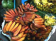 Κόκκινες μπανάνες σε αγορά στη Γουατεμάλα.