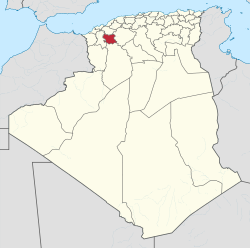 Map of Algeria highlighting Saïda