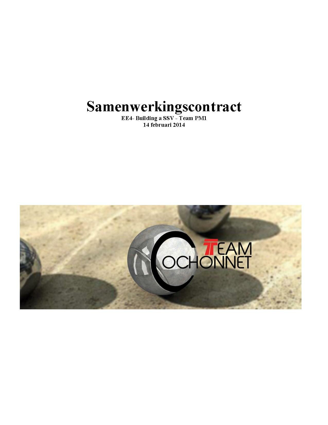 Dit is het samenwerkingscontract dat door ons team werd opgesteld om een goede samenwerking binnen ons project te garanderen.