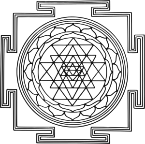 English: The Sri Yantra in diagrammatic form. ...