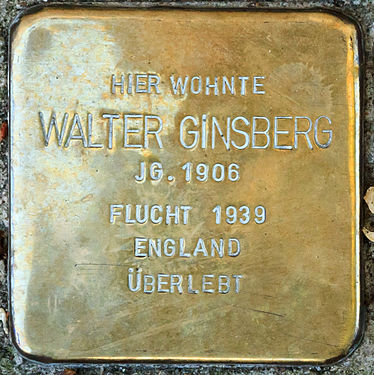 Stolperstein für Walter Ginsberg an der Hermannstraße 101 in Bremen