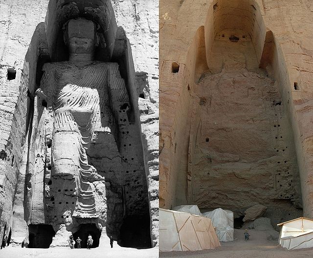 Баміянскія статуі Буды да і па разбурэньні