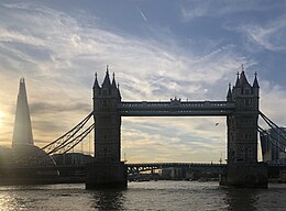 The Tower Bridge, London in the evening