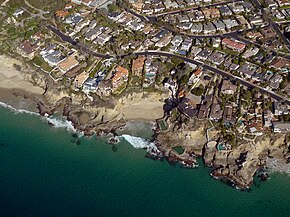 Low altitude aerial photograph for use in photogrammetry. Location: Three Arch Bay, Laguna Beach, CA. Three Arch Bay Photo Taken by pilot Don Ramey Logan.jpg