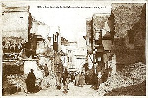 Мелла — еврейский квартал Феса, разгромленный в ходе восстания