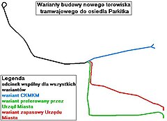 Warianty rozbudowy sieci do osiedla Parkitka