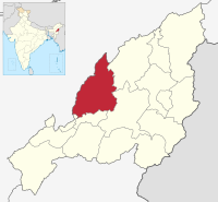 मानचित्र जवनेम वोखा ज़िला Wokha district हाइलाइटेड हय