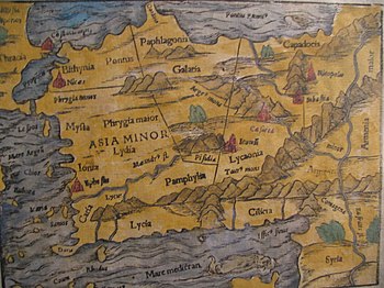 16th-century map of Anatolia from Münster's Co...