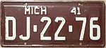 1941 Мичиганский номерной знак.jpg