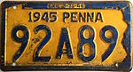 Номерной знак Пенсильвании 1945 года.JPG