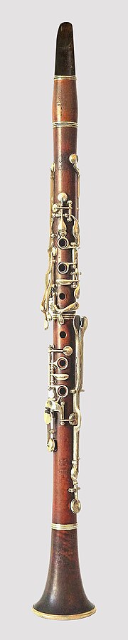 Baermann clarinet, Circa 1870, intermediate between the Müller and Oehler clarinets.