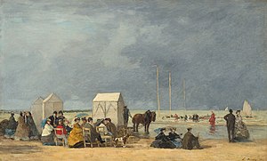 Bathing Time at Deauville, by Eugène Boudin, 1865
