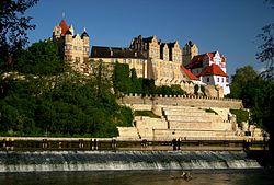 Bernburg Castle on the Saale river