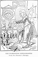 Карикатура. Рузвельт з кийком із написом "Федеральний уряд" повчає вугільних баронів