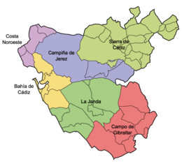 Provincia di Cádiz – Mappa