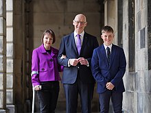 John Swinney with his family in 2024