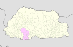 Map of Dagana District in Bhutan
