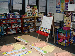 room of a first grade class in an elementary s...
