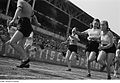 Image 23Girls handing over the baton in a relay race in Leipzig in 1950 (from Track and field)