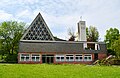 Gudenhagen- Petersborn evangelische Kirche Ansicht von der Gemeindewiese