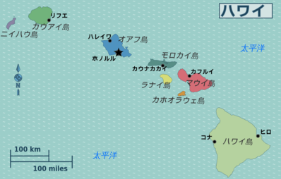 ハワイ州の地図