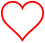 Икона на сърце с червени контури