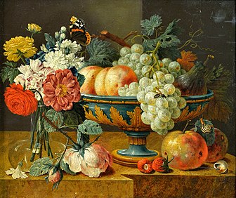 Μπολ με φρούτα και άνθη, πρώτο ήμισυ του 17ου αιώνα