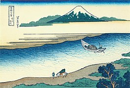 Las treinta y seis vistas del Monte Fuji: Río Tama en Musashi.