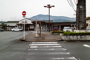 伊予大洲車站站舍外貌。（2015年）