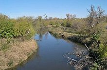 The James River, a Missouri River tributary, in Jamestown James River ND.jpg